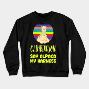 Llama Retro Style Alpaca Climbing Crewneck Sweatshirt